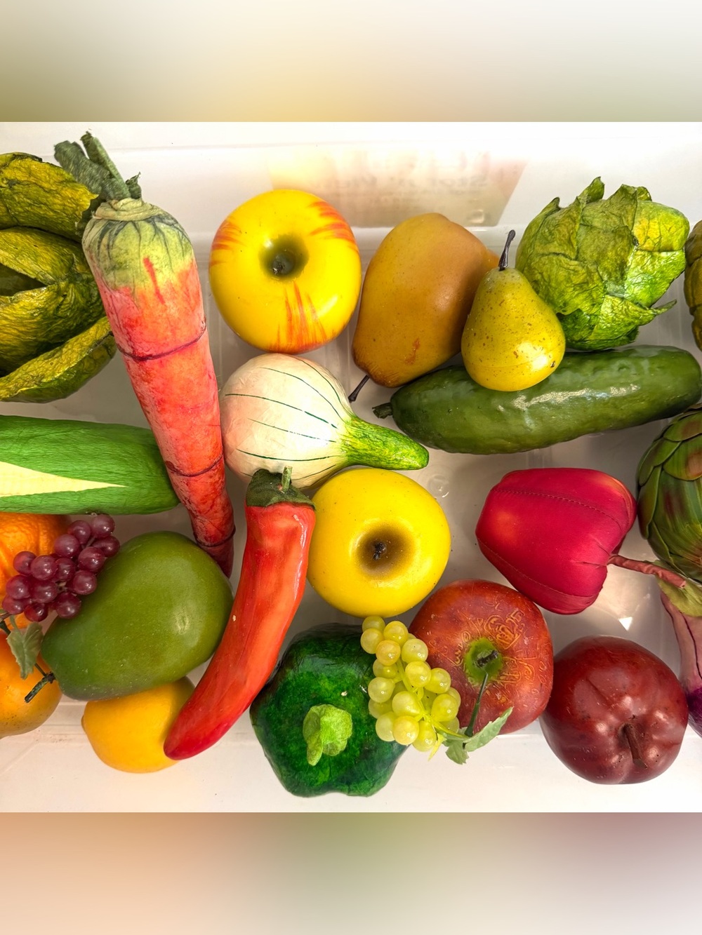 26 pc Deco Faux Fruits and Vegetables - Corn, Pineapple, Artichoke, Peppers, etc